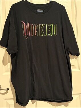 Wicked Logo Short Sleeve Tee - Black with Pink & Green Gradient